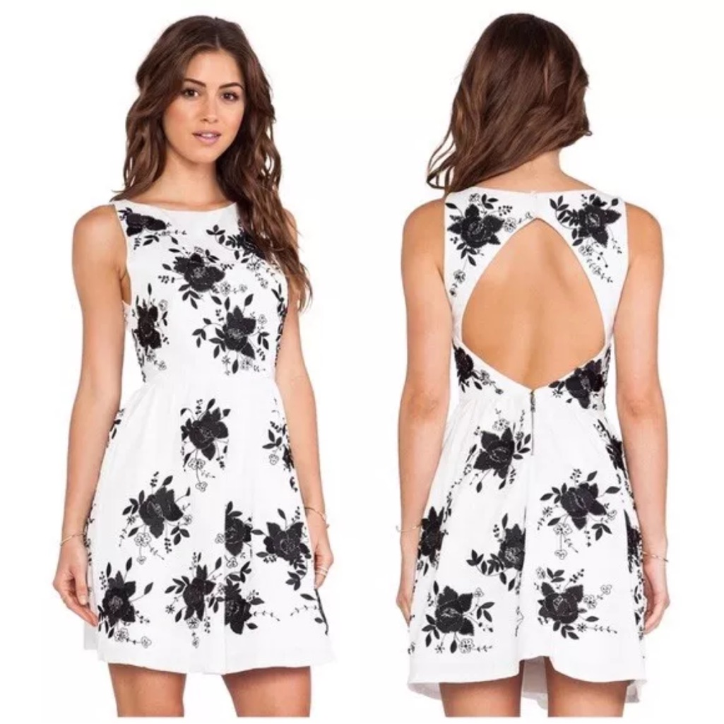 Alice And Olivia Lillyanne Party Dress With Cute/Sexy Key-Hole Back